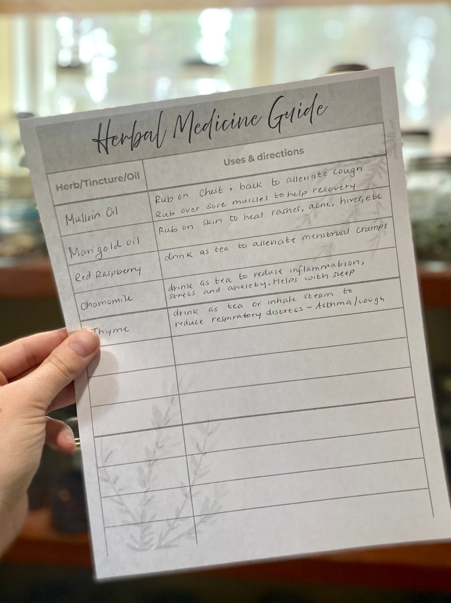 Herbal Medicine Guide - Digital Download
