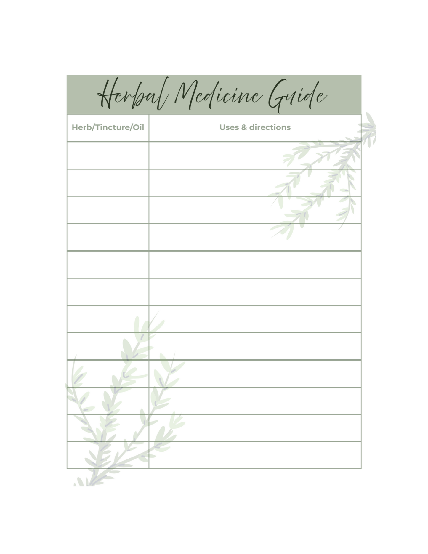 Herbal Medicine Guide - Digital Download