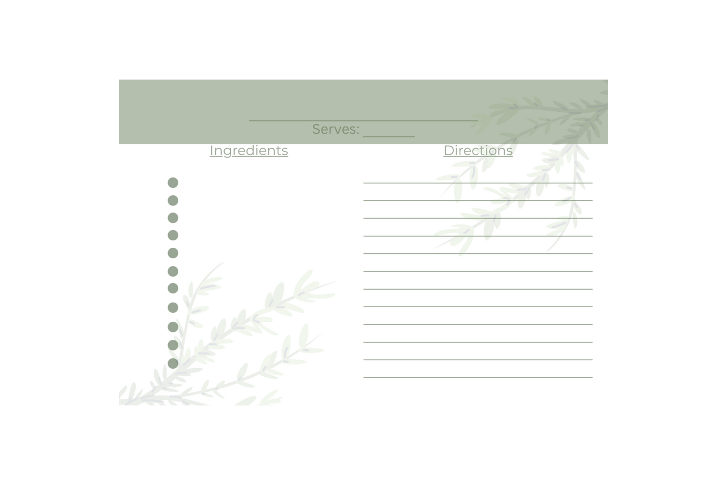 Recipe Card - Digital Download